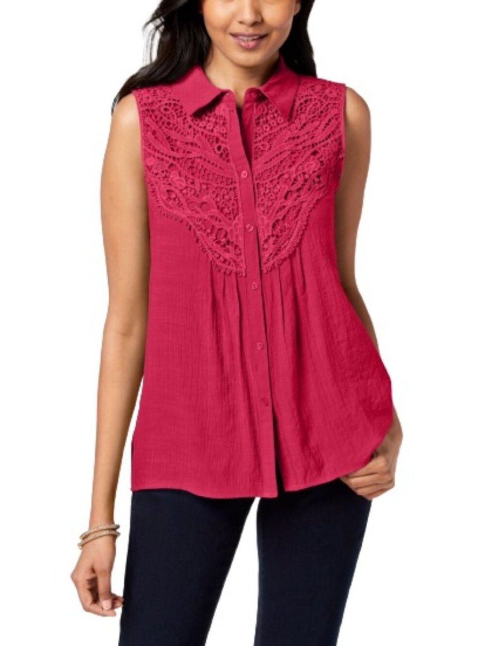 NY Collection Womens Sleeveless Top
